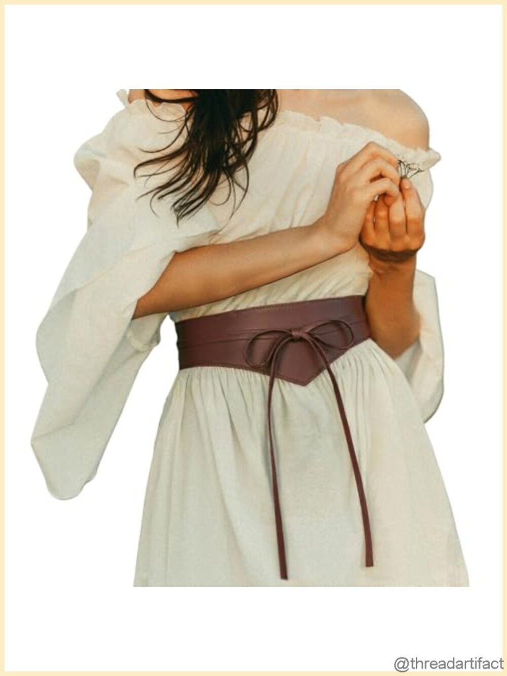 Wide PU Leather Renaissance Obi Belt Corset LARP Costume Accessory